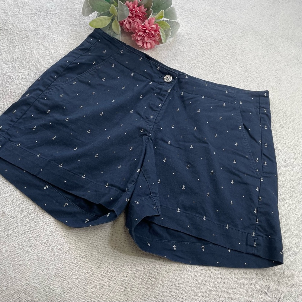 Nautica Navy Shorts with White Anchor Print ~‎ Size 8 ~ Summertime